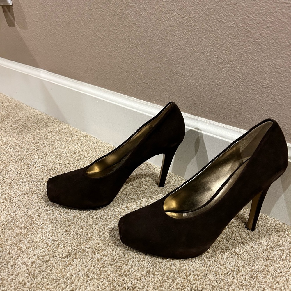 Nine West Brown Suede Heels size 6.5